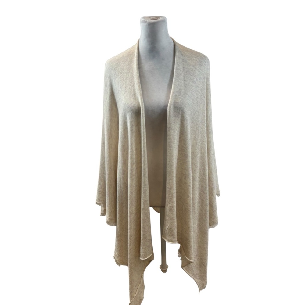 Ladies Johnston & Murphy Wool Blend Open Front Shawl Style Cardigan One Size